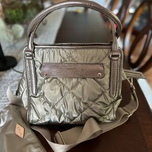 MZ Wallace Quartz Pearl Madison Shopper Tote Crossbody with Pouch EUC!